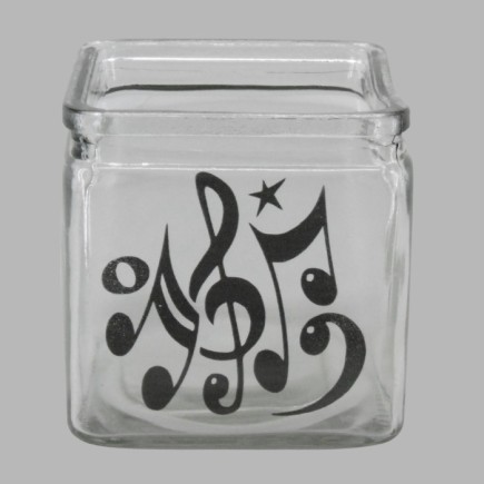 Pot en Verre avec Notes de Musique Élégant & Unique