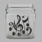 Glass Jar with Musical Notes Stylish & Unique