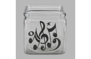 Glass Jar with Musical Notes Stylish & Unique