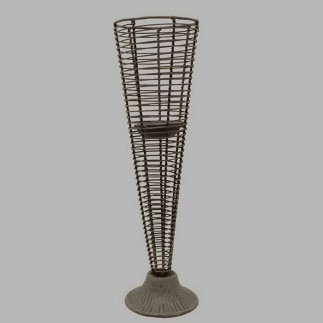 ijzeren mand op puntvorm h 45cm br 12cm