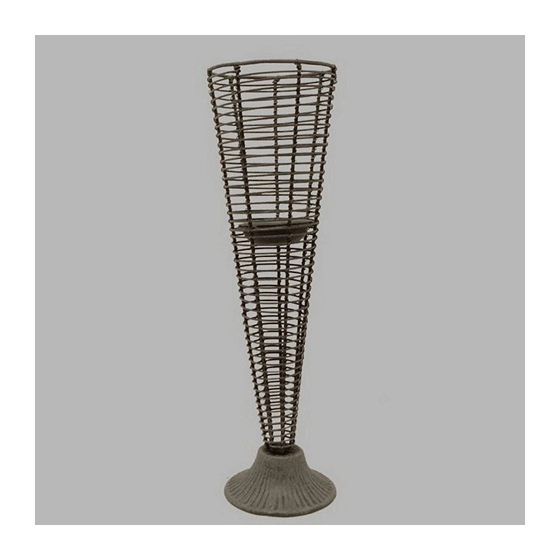 ijzeren mand op puntvorm h 45cm br 12cm