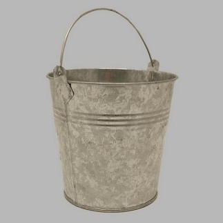 zinken emmer met handvat 13 cm Hoogte 12 cm