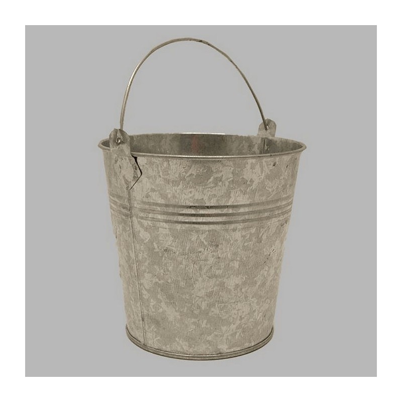 zinc bucket with handle 13 cm height 12 cm