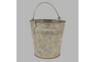 zinc bucket with handle 13 cm height 12 cm
