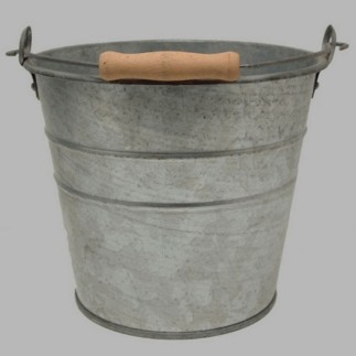 Seau en zinc avec poignée couleur mate Dm 26 cm hauteur 24 cm