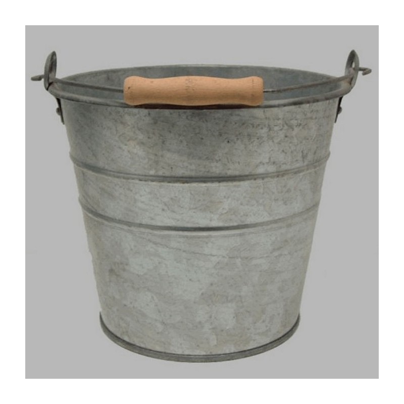 Seau en zinc avec poignée couleur mate Dm 26 cm hauteur 24 cm Seau en zinc avec poignée couleur mate Dm 26 cm hauteur 24 cm