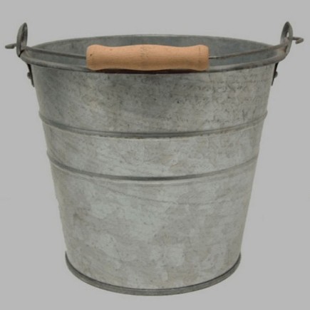 Zinken emmer met handvat kleur mat 26 cm Hoogte 24 cm