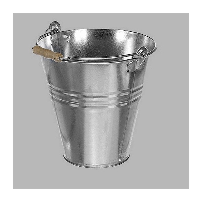 Seau en zinc avec poignée brillant Dm 25 cm hauteur 28 cm Seau en zinc avec poignée brillant Dm 25 cm hauteur 28 cm