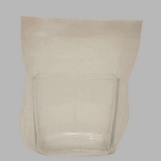 Housse polyester pour vase blanche 14 cm hauteur 20 cm