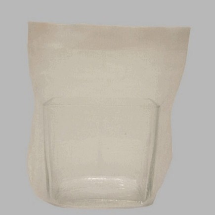 Housse polyester pour vase blanche 14 cm hauteur 20 cm