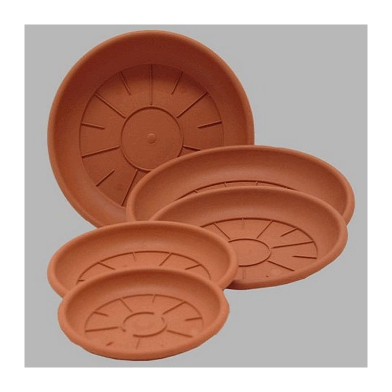 plastic plants saucer round color terracotta 10-14-18-24-26 cm