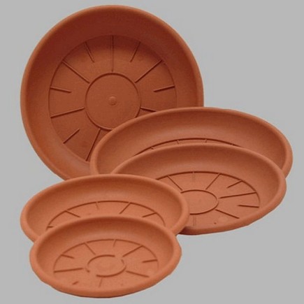 plastic plants saucer round color terracotta 10-14-18-24-26 cm