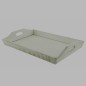Plateau de service rectangulaire en bois rustique 27 x 42 x 4 cm