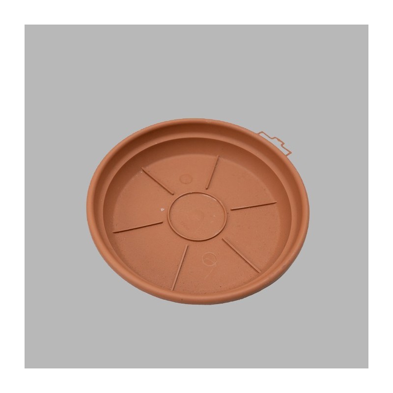 plastic plants saucer round color terracotta 17 cm