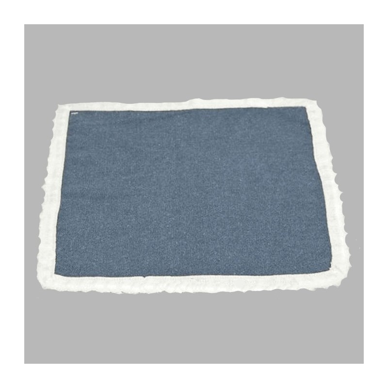 Robe décorative bleue finition blanche 37 x 37 cm