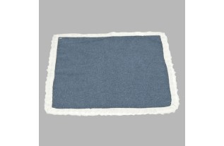 Robe décorative bleue finition blanche 37 x 37 cm