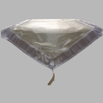 tafelloper organza met kwast kleur lila 50 x 180 cm