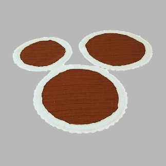 sous-verres de table avec bordure en dentelle couleur blanc et bordeaux 3 pièces