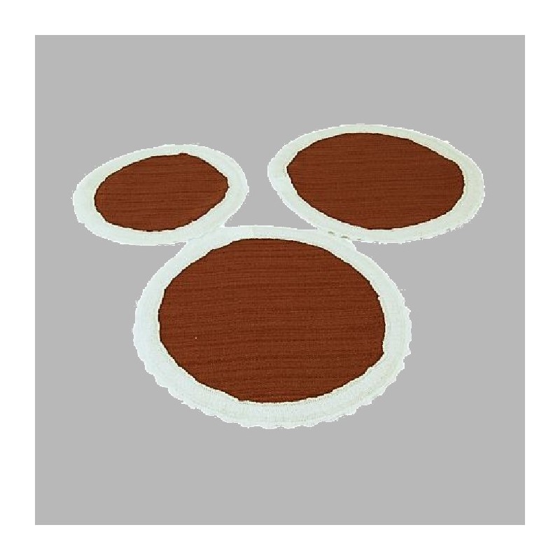 tafel onderleggers met kanten rand kleur wit en bordeaux 3 stuks