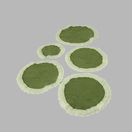 table coasters with lace edge color white and green 5 pieces