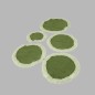 table coasters with lace edge color white and green 5 pieces