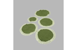 tafel onderleggers met kanten rand kleur wit en groen 5 stuks