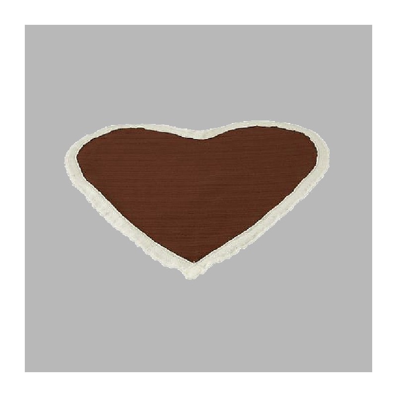 sous-verres de table avec bord en dentelle couleur bordeaux en forme de coeur