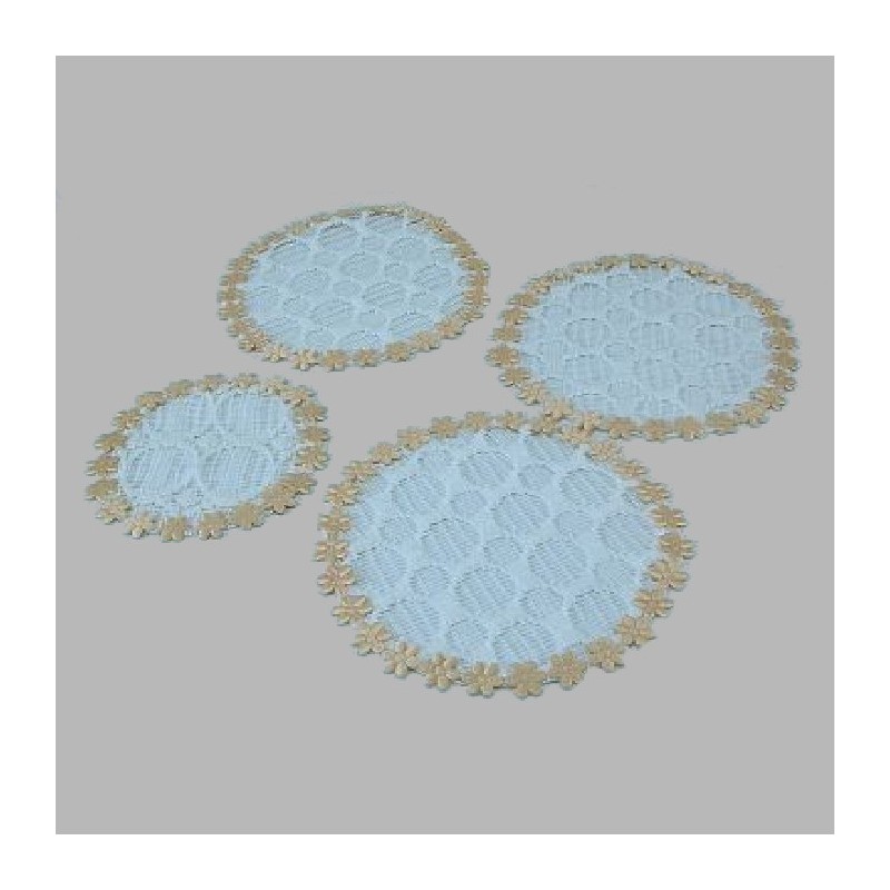 sous-verres de table avec bordure fleurie couleur blanc et rose 4 pièces