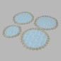 sous-verres de table avec bordure fleurie couleur blanc et rose 4 pièces