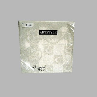Serviettes en Papier Damassées Blanches – 48 × 48 cm (12 pièces)