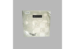 Serviettes en Papier Damassées Blanches – 48 × 48 cm (12 pièces)