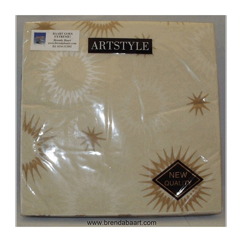 napkins of paper funky star gold 40 x 40 cm