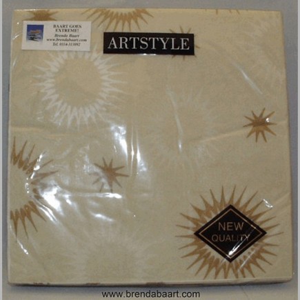 servetten van papier funky star gold 40 x 40 cm