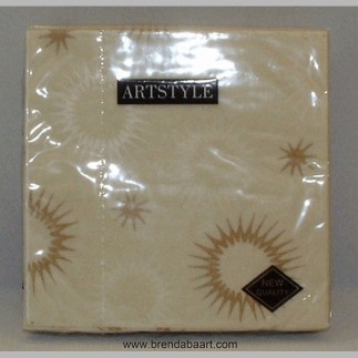 servetten van papier funky star gold 24 x 24 cm