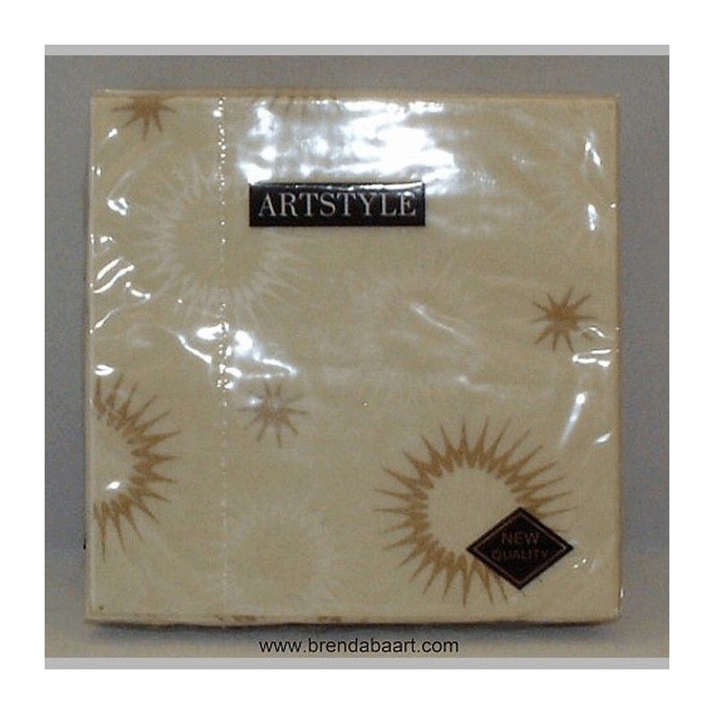 napkins of paper funky star gold 24 x 24 cm