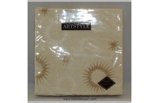 napkins of paper funky star gold 24 x 24 cm