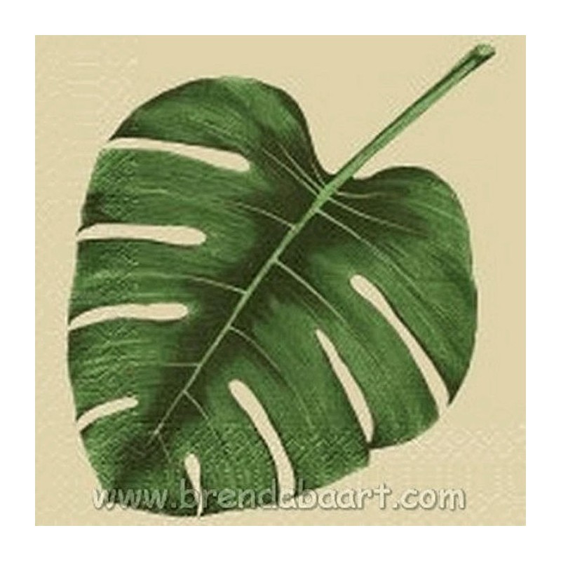 servetten van papier monstera sand 40 x 40 cm