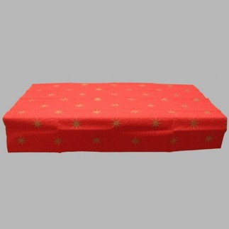 tafelkleed van papier rood met gouden sterren 125 x 200 cm