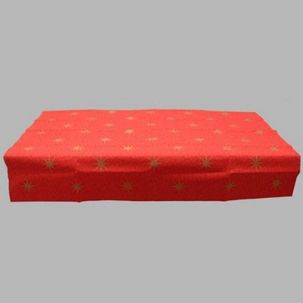 tafelkleed van papier rood met gouden sterren 125 x 200 cm