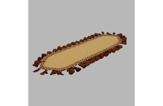 sier tafelkleed met flossen kleur licht bruin 52 cm