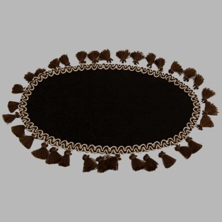 ovale nappe décorative avec gland Couleur brun 22 x 28 cm