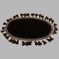 ovale nappe décorative avec gland Couleur brun 22 x 28 cm