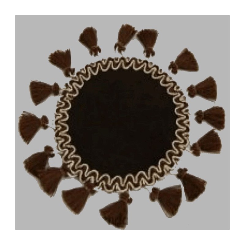 nappe décorative avec gland Couleur brun 16 cm