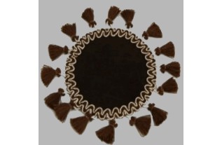 sier tafelkleed met flossen kleur bruin 16 cm