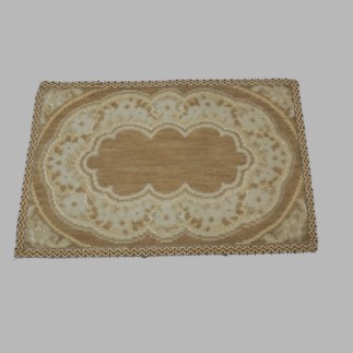 Decorative rug rectangular, beige color, 35 x 25 cm