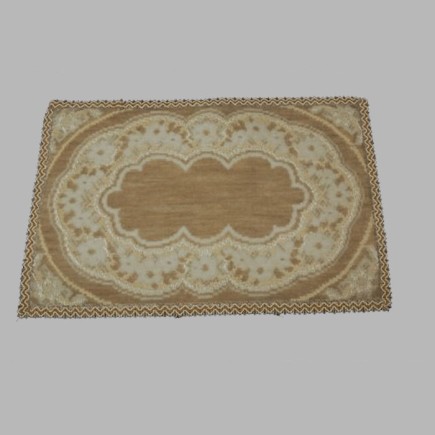 Decorative rug rectangular, beige color, 35 x 25 cm