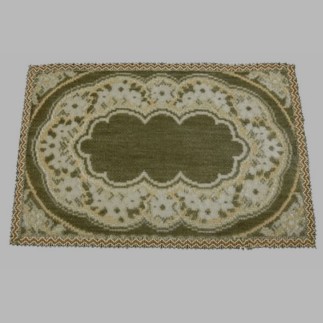 Tapis décoratif rectangulaire coloris vert 35 x 25 cm