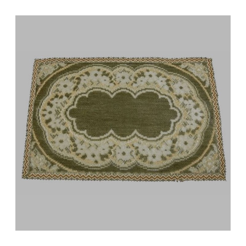 Decorative rug rectangular green color 35 x 25 cm