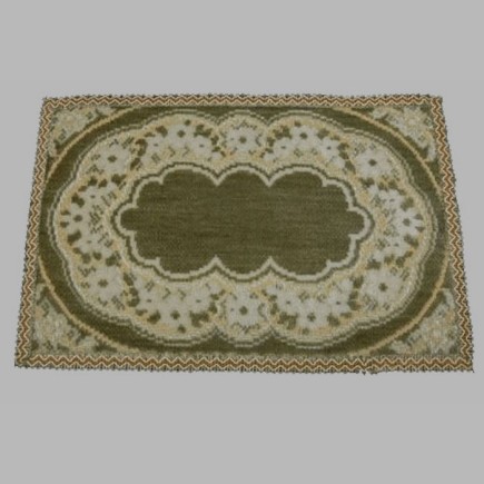 Decorative rug rectangular green color 35 x 25 cm