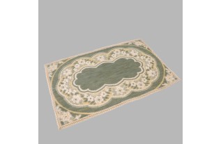 Tapis décoratif rectangulaire coloris vieux vert 35 x 55 cm